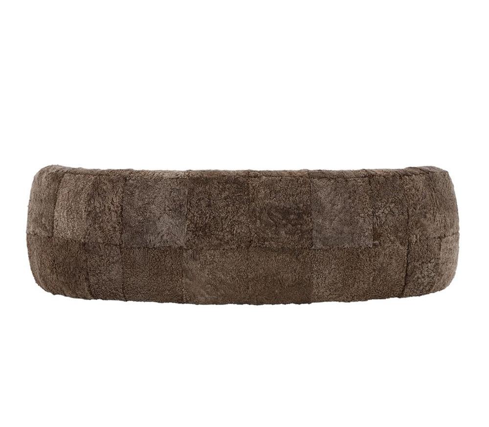 Alder & Tweed - Sennon 100% Sheepskin Plush Taupe Upholstery Single Cushion Modern Luxury Design 98in Curved Sofa - AT29901-NLT veiw 2