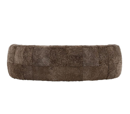 Alder & Tweed - Sennon 100% Sheepskin Plush Taupe Upholstery Single Cushion Modern Luxury Design 98in Curved Sofa - AT29901-NLT veiw 2