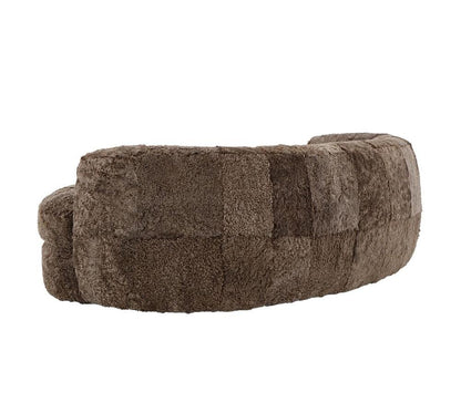 Alder & Tweed - Sennon 100% Sheepskin Plush Taupe Upholstery Single Cushion Modern Luxury Design 98in Curved Sofa - AT29901-NLT veiw 3