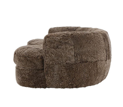 Alder & Tweed - Sennon 100% Sheepskin Plush Taupe Upholstery Single Cushion Modern Luxury Design 98in Curved Sofa - AT29901-NLT veiw 4