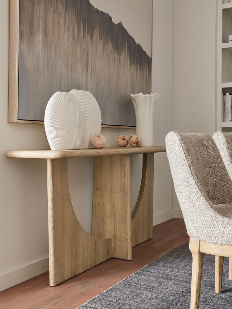 Alder & Tweed - Startos Solid Wood with Oak Veneer and Raw Oak Finish 72in Console Table - AT9494-RWO veiw 6