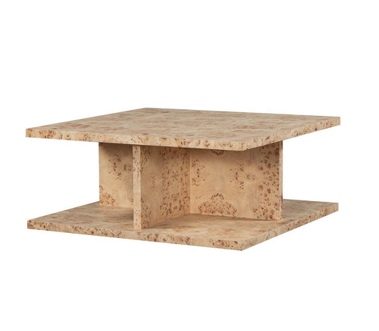 Alder & Tweed - Stowe Popular Burl Veneers, Modern Luxury Design 39.5in Square Coffee Table - AT9364-TSB veiw 1