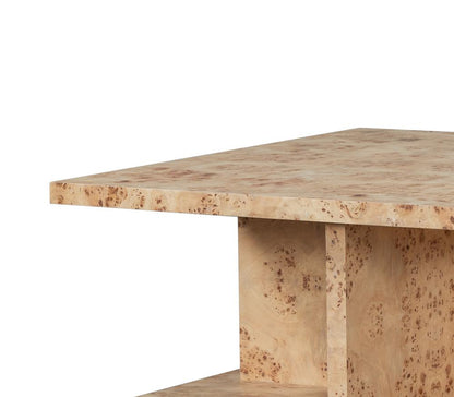 Alder & Tweed - Stowe Popular Burl Veneers, Modern Luxury Design 39.5in Square Coffee Table - AT9364-TSB veiw 3