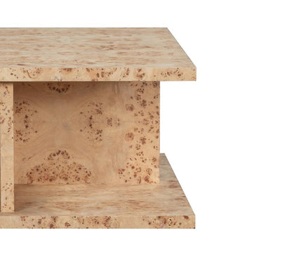 Alder & Tweed - Stowe Popular Burl Veneers, Modern Luxury Design 39.5in Square Coffee Table - AT9364-TSB veiw 4
