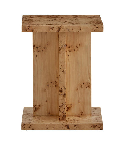 Alder & Tweed - Stowe Solid Wood with Poplar Veneer Toasted Burl Wood Finish End Table - AT9264-TSB veiw 1