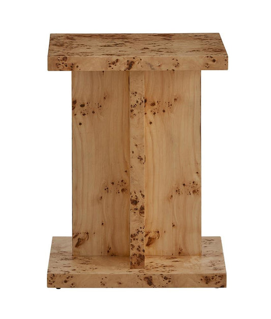 Alder & Tweed - Stowe Solid Wood with Poplar Veneer Toasted Burl Wood Finish End Table - AT9264-TSB veiw 1