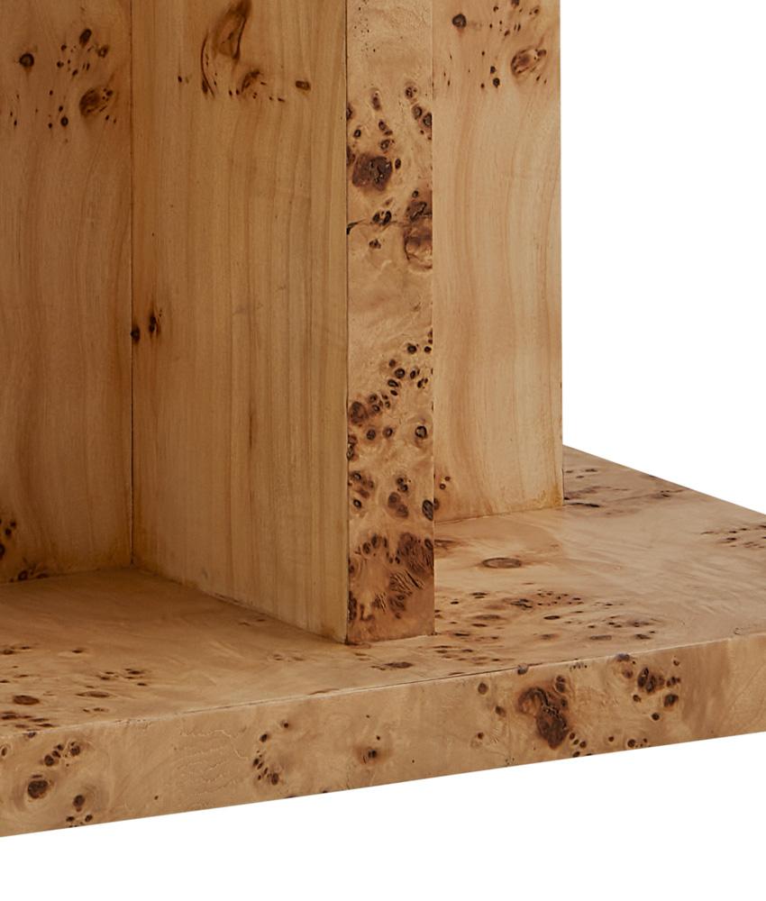 Alder & Tweed - Stowe Solid Wood with Poplar Veneer Toasted Burl Wood Finish End Table - AT9264-TSB veiw 3