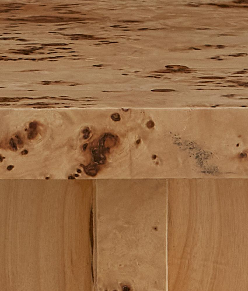 Alder & Tweed - Stowe Solid Wood with Poplar Veneer Toasted Burl Wood Finish End Table - AT9264-TSB veiw 4