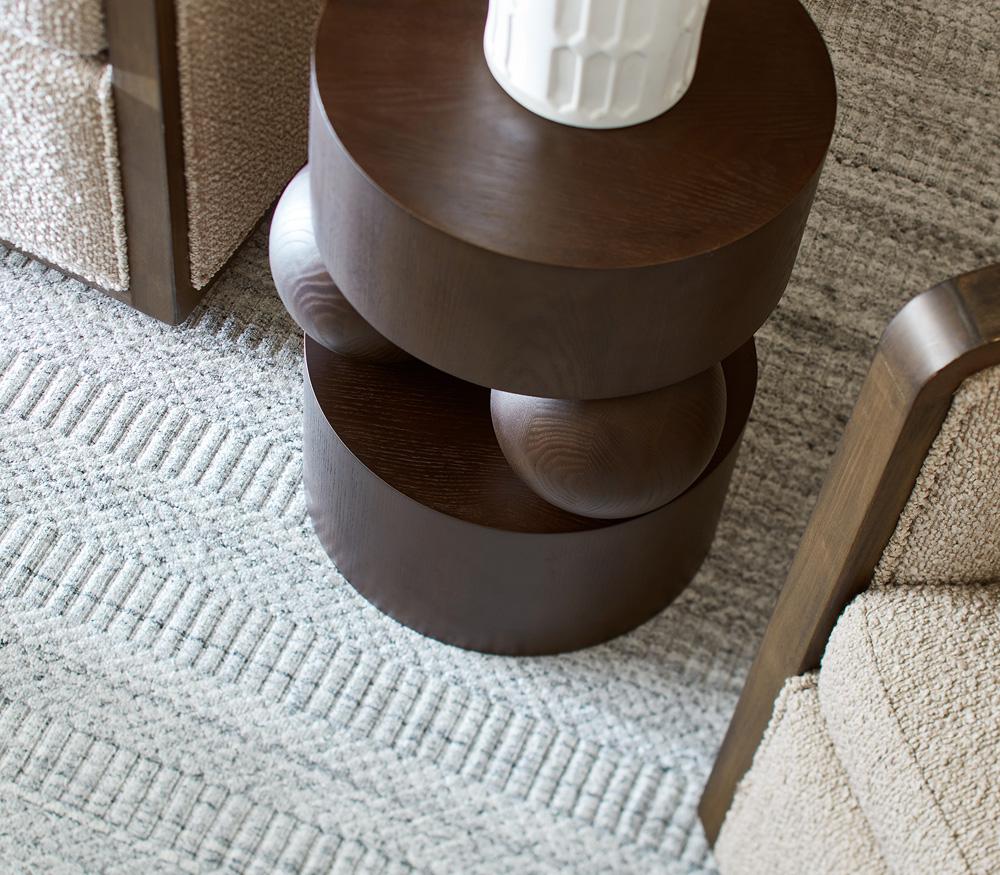 Alder & Tweed - Taos Cinder Brown Finish Oak Wood Contempory Design 18in End Table  - AT9267-DKC veiw 6