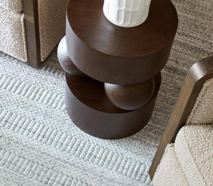 Alder & Tweed - Taos Cinder Brown Finish Oak Wood Contempory Design 18in End Table  - AT9267-DKC veiw 6