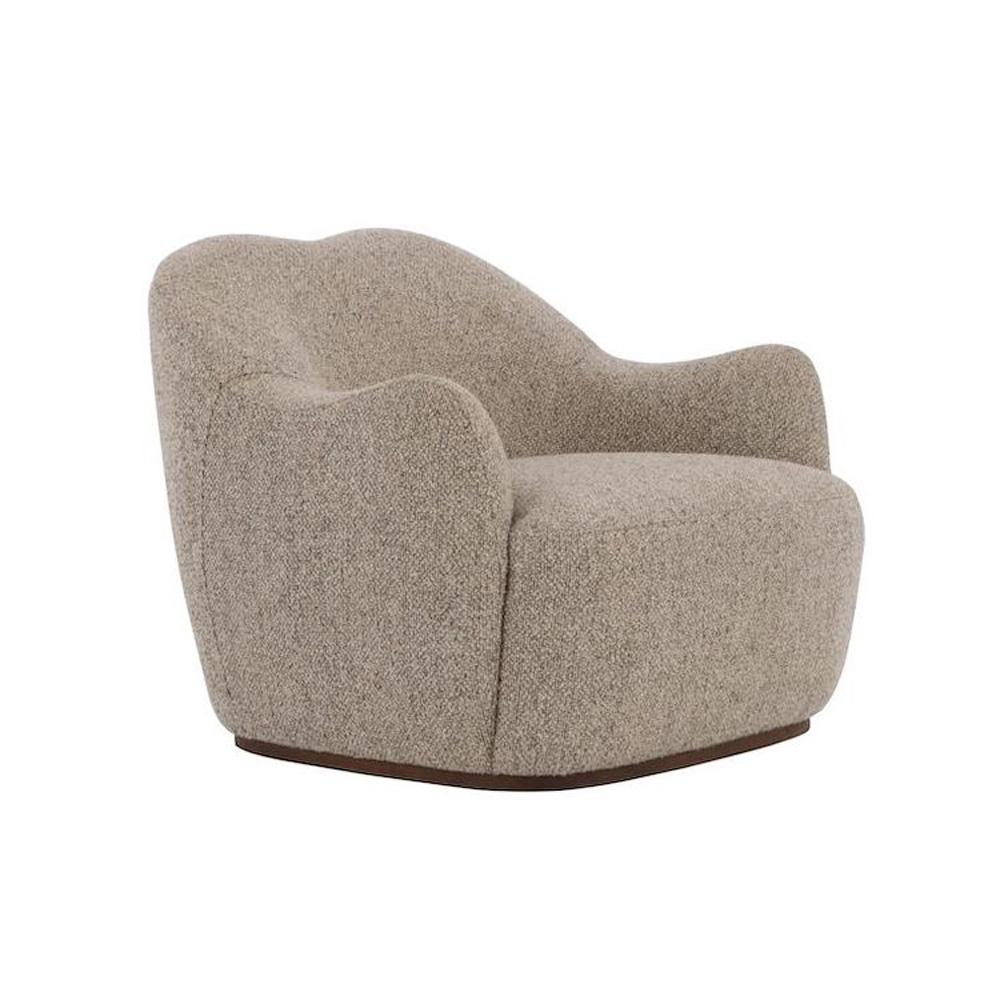 Alder & Tweed - Vale Upholstered Accent Swivel Chair Warm Pebble Performance Fabric - AT9622-WRP veiw 1
