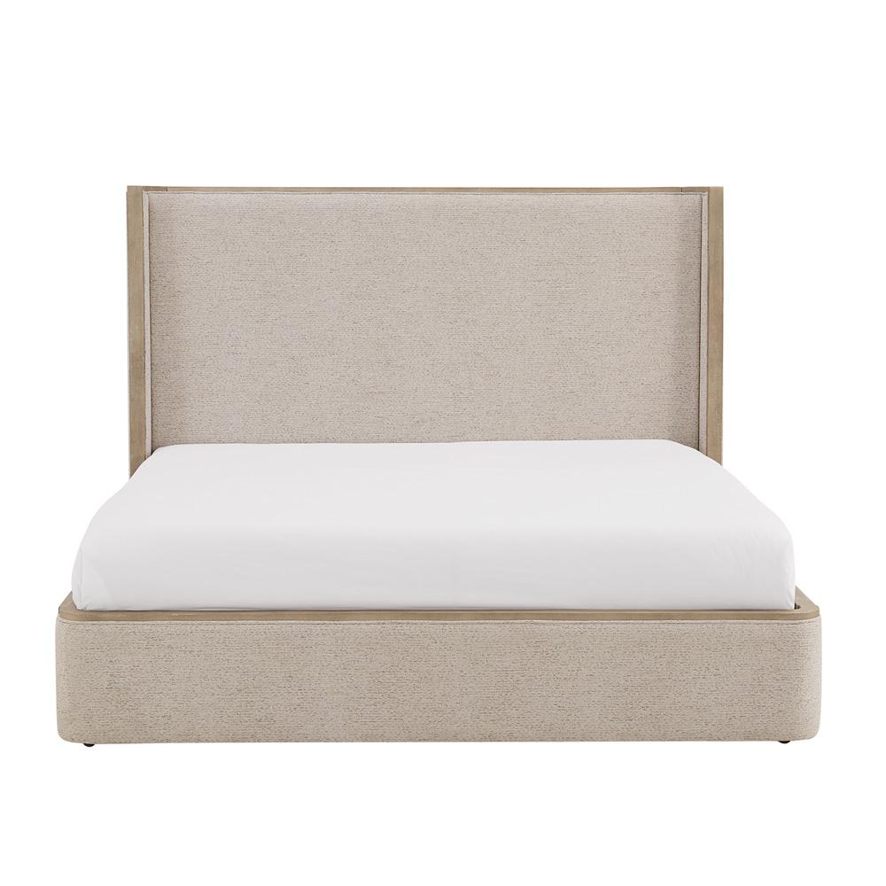 Alder & Tweed - Warner Polyester Upholstered with Solid Poplar Beige Queen Bed - AT40270Q-BBM/WDS veiw 3