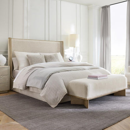 Alder & Tweed - Warner Polyester Upholstered with Solid Poplar Beige Queen Bed - AT40270Q-BBM/WDS veiw 6