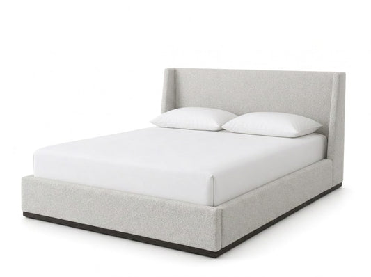 Alder & Tweed - Greer Polyester Blend with Solid Wood with Poplar Veneer Smokey White Queen Bed - AT40330Q-HDS/DCT view 1