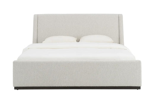 Alder & Tweed - Greer Polyester Blend with Solid Wood with Poplar Veneer Smokey White Queen Bed - AT40330Q-HDS/DCT view 2