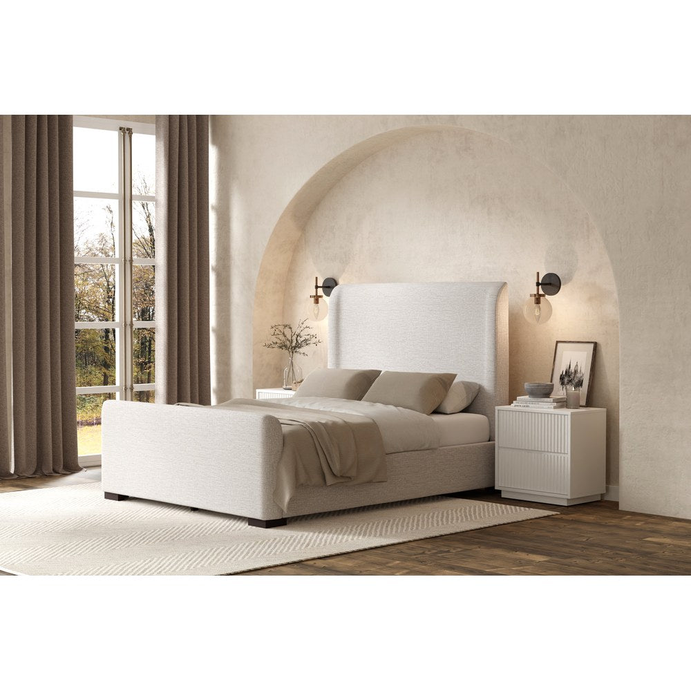 Alpine Furniture - Adele Upholstered Queen Platform Bed, Beige - 8322Q view 9
