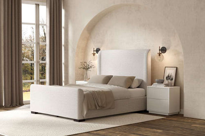 Alpine Furniture - Adele Upholstered Queen Platform Bed, Beige - 8322Q veiw 1
