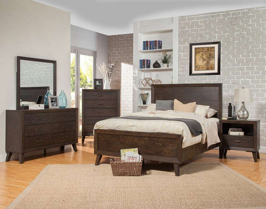 Alpine Furniture - Alcott Queen Panel Bed, Tobacco - 5074-01Q_CLOSEOUT veiw 2