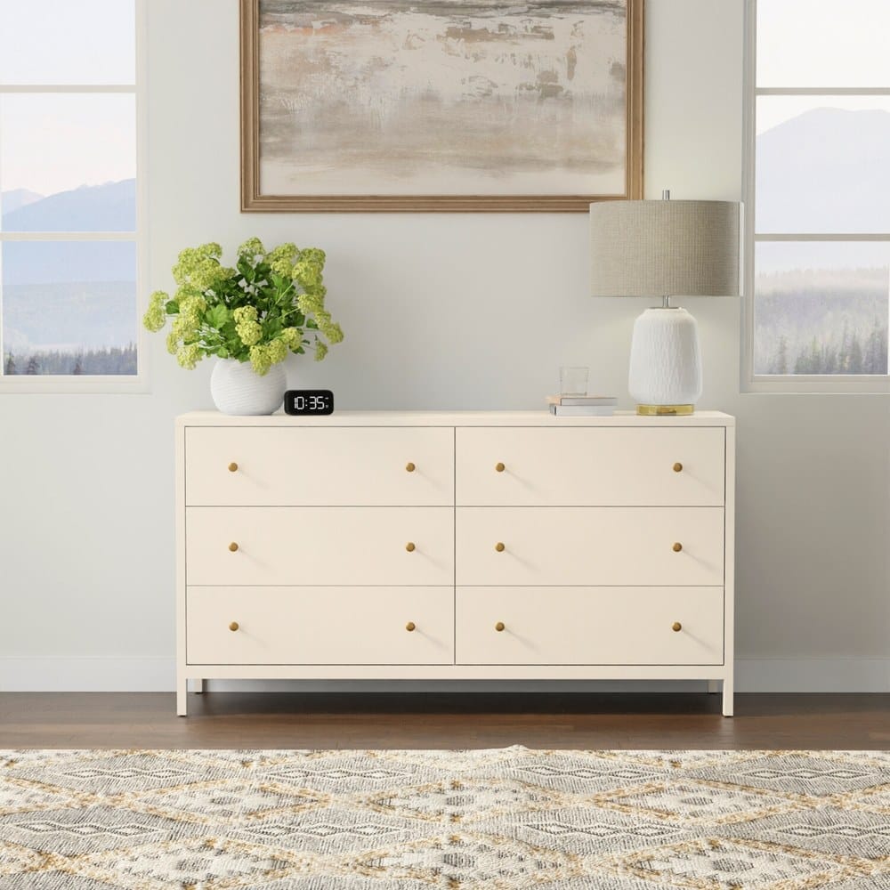 Alpine Furniture - Avery Dresser, Coconut Milk - 2478-03 view 6