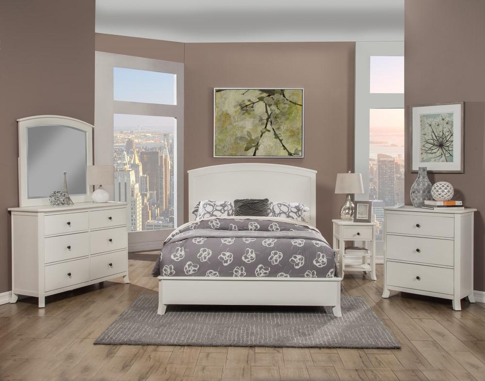 Alpine Furniture - Baker California King Panel Bed, White - 977-W-07CK veiw 2