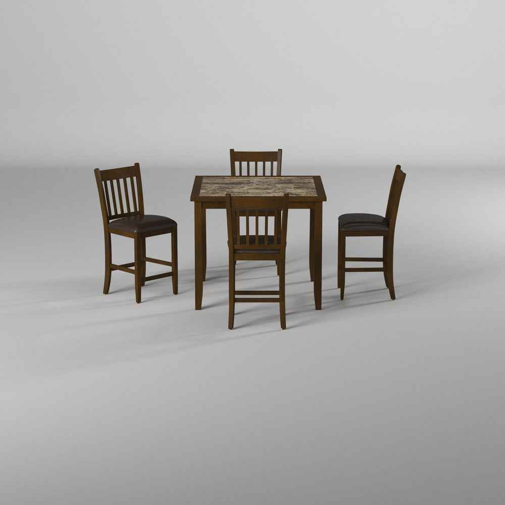 Alpine Furniture - Capitola Faux Marble 5 Piece Pub Set - 554 view 2