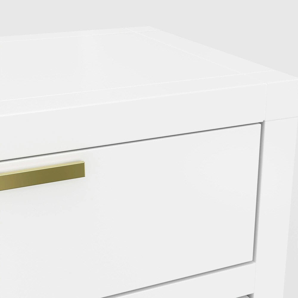 Alpine Furniture - Carmel 2 Drawer Nightstand, White - JR-W-02 veiw 3