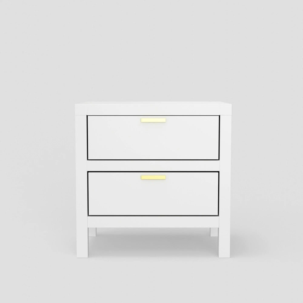 Alpine Furniture - Carmel 2 Drawer Nightstand, White - JR-W-02 veiw 4