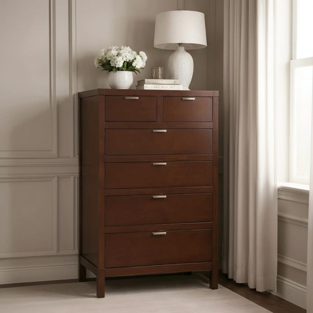 Alpine Furniture - Carmel 6 Drawer Chest, Cappuccino - JR-05 view 2
