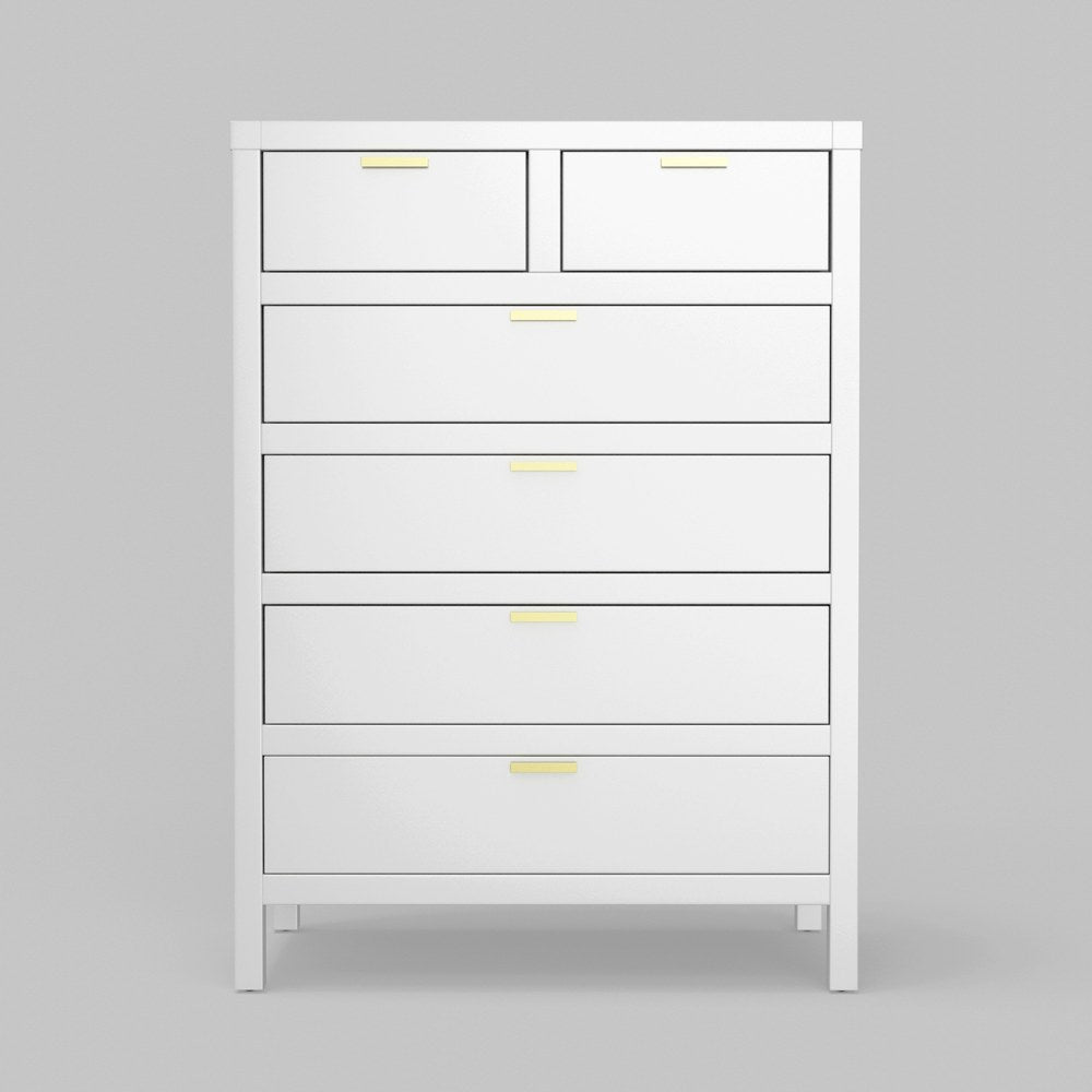 Alpine Furniture - Carmel 6 Drawer Chest, White - JR-W-05 view 3