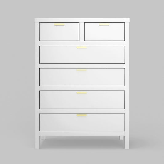 Alpine Furniture - Carmel 6 Drawer Chest, White - JR-W-05 view 3