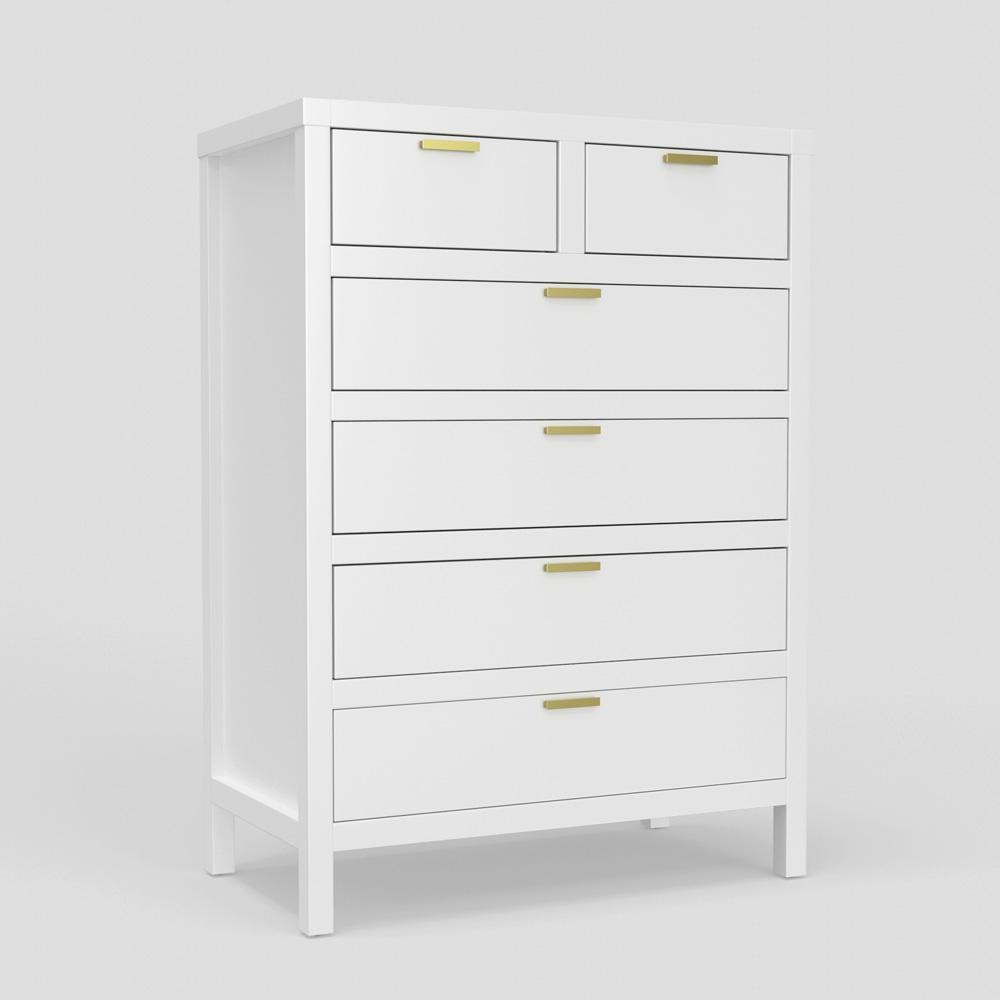 Alpine Furniture - Carmel 6 Drawer Chest, White - JR-W-05 veiw 1