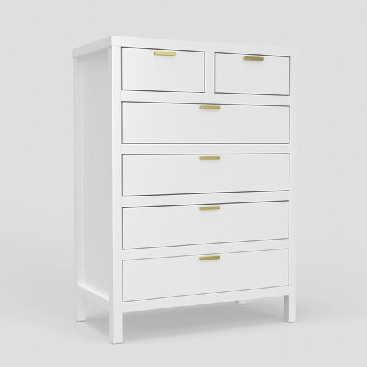 Alpine Furniture - Carmel 6 Drawer Chest, White - JR-W-05 veiw 1