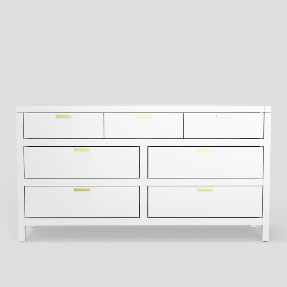 Alpine Furniture - Carmel 7 Drawer Dresser, White - JR-W-03 veiw 1