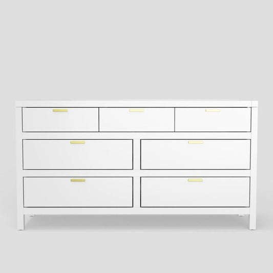 Alpine Furniture - Carmel 7 Drawer Dresser, White - JR-W-03 veiw 1