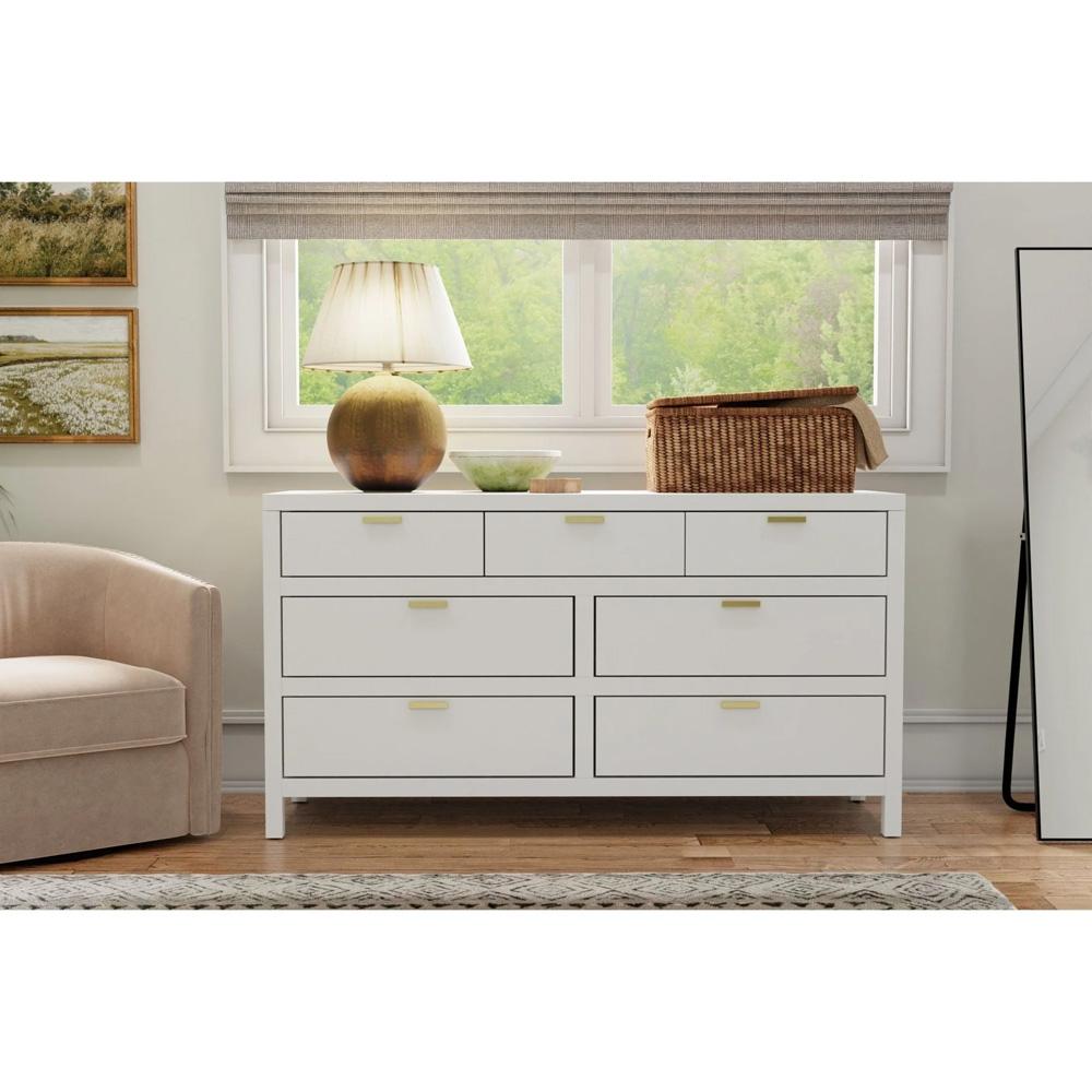 Alpine Furniture - Carmel 7 Drawer Dresser, White - JR-W-03 veiw 3