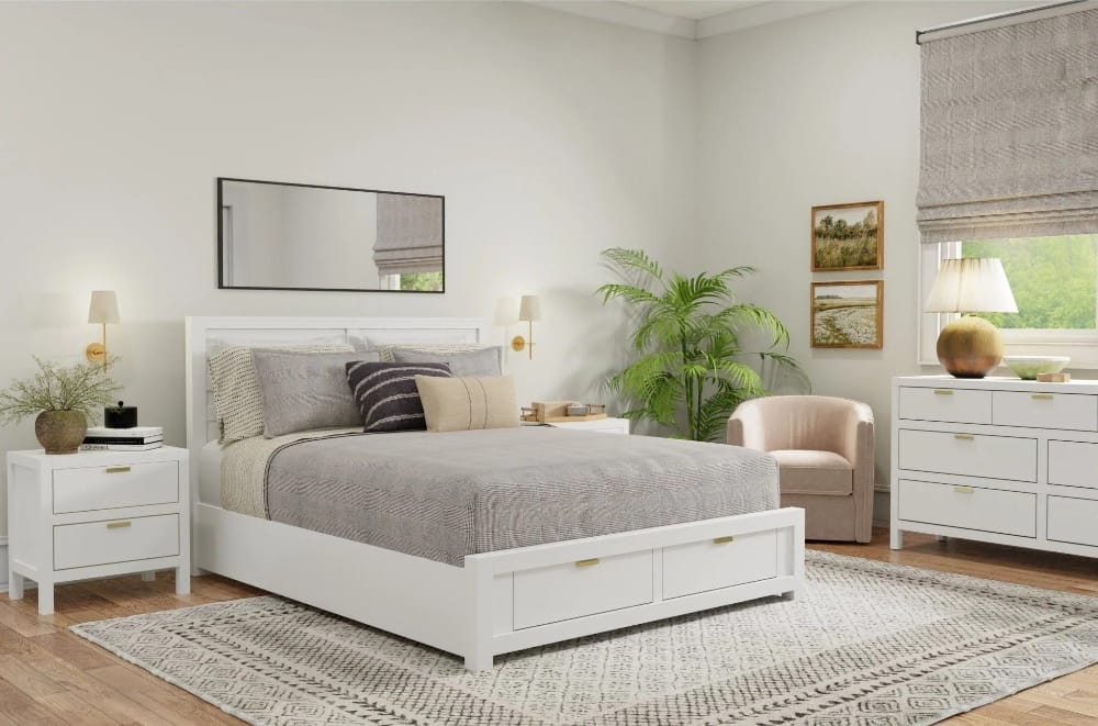 Alpine Furniture - Carmel California King Storage Bed, White - JR-W-07CK view 9
