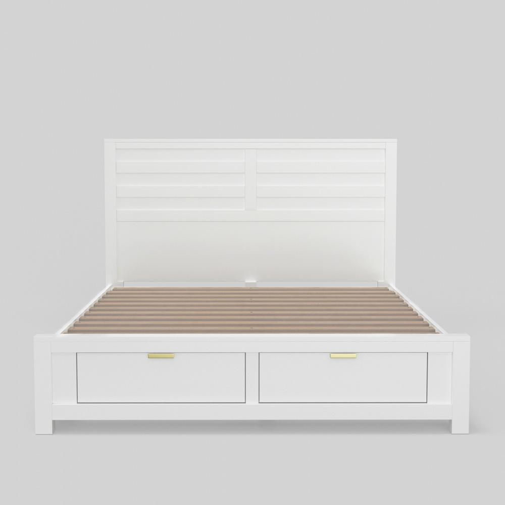 Alpine Furniture - Carmel Eastern King Storage Bed, White - JR-W-07EK veiw 1