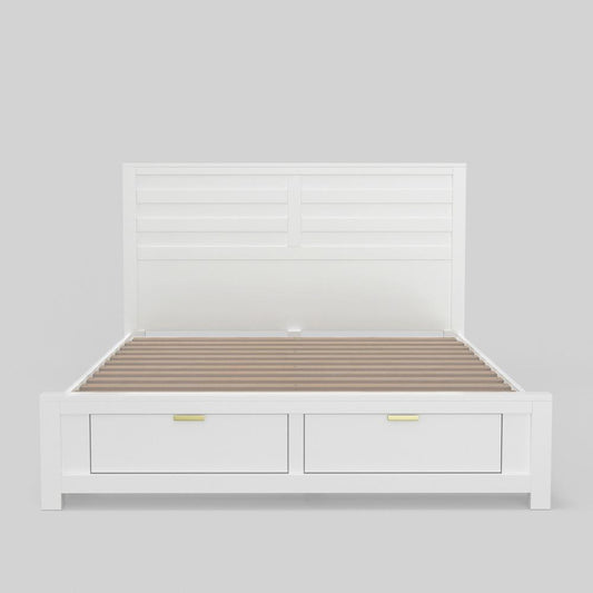 Alpine Furniture - Carmel Eastern King Storage Bed, White - JR-W-07EK veiw 1