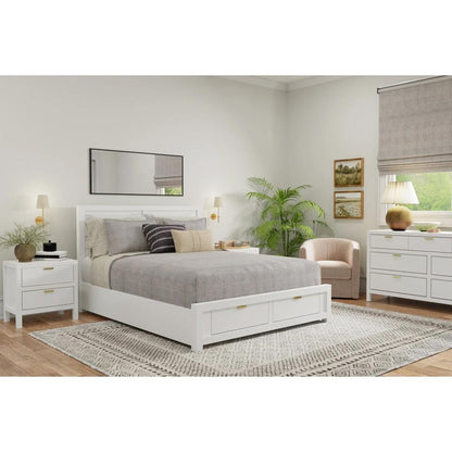 Alpine Furniture - Carmel Eastern King Storage Bed, White - JR-W-07EK veiw 5