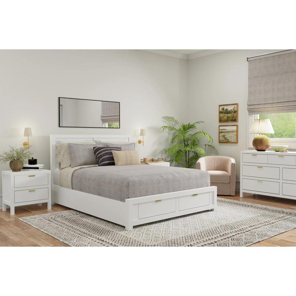 Alpine Furniture - Carmel Full Size Storage Bed, White - JR-W-08F veiw 4