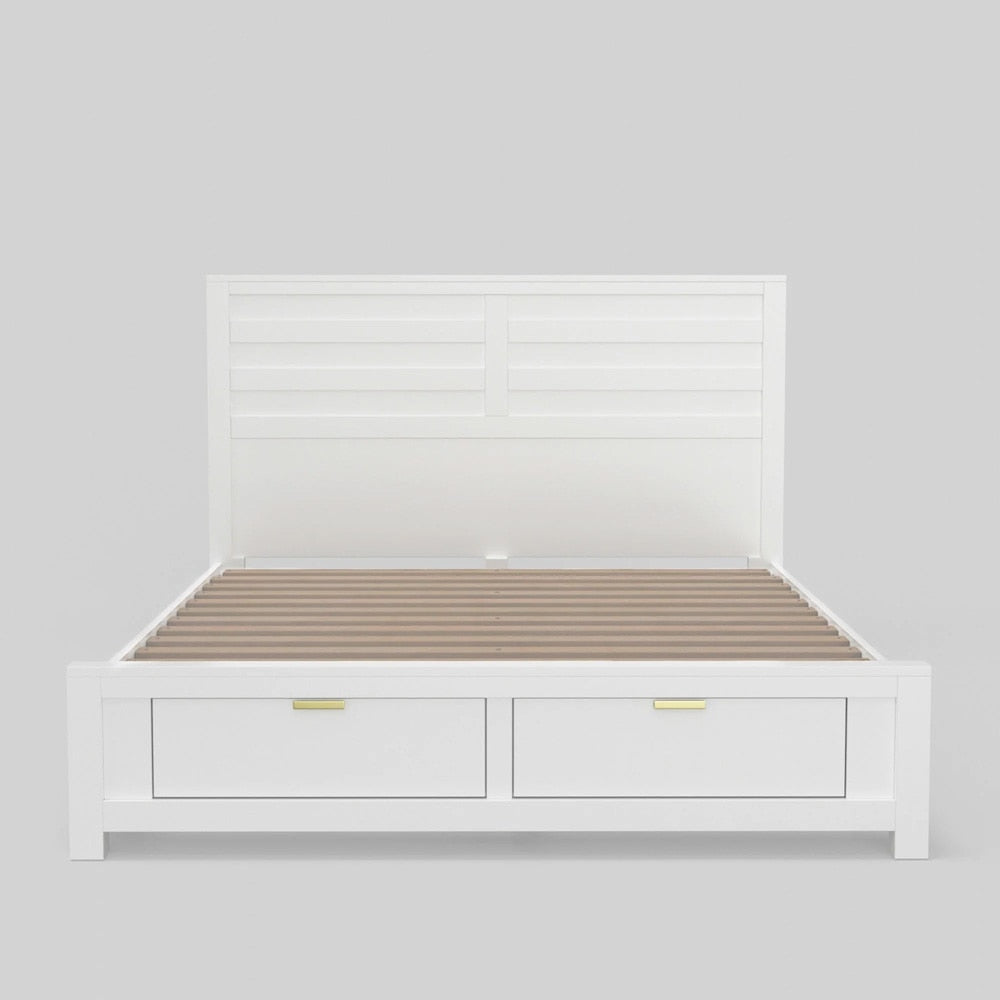 Alpine Furniture - Carmel Queen Storage Bed, White - JR-W-01Q veiw 2