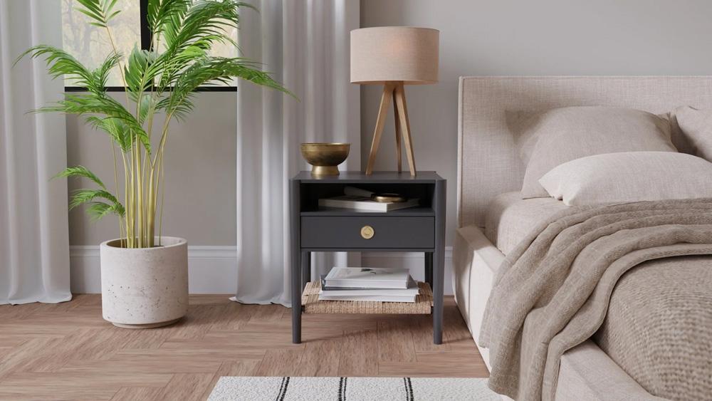 Alpine Furniture - Cleo Nightstand, Charcoal Gray - 2620-02 veiw 8