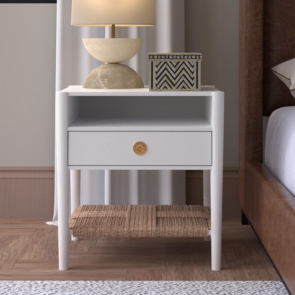 Alpine Furniture - Cleo Nightstand, Coconut Milk - 2620WHT-02 view 1