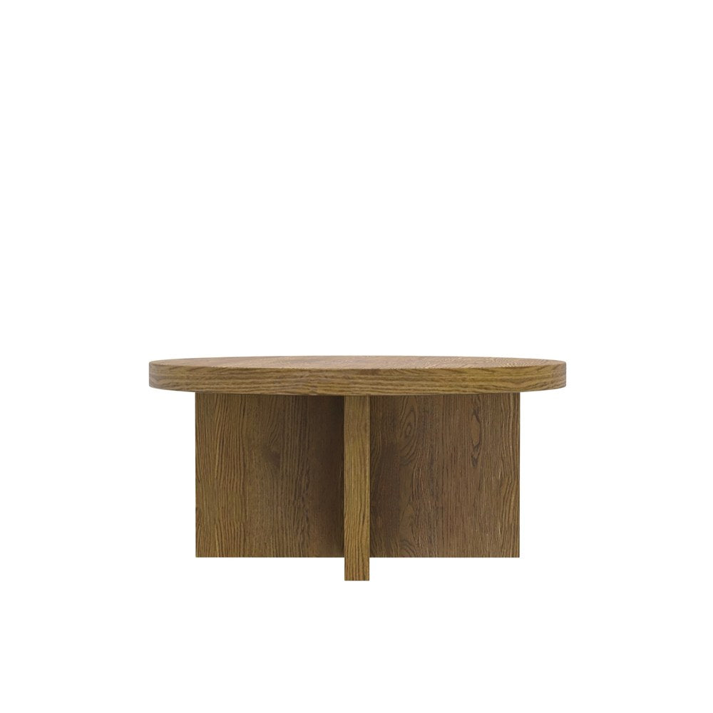 Alpine Furniture - Donte Round Coffee Table, Oak - 6798OAK-65 view 2