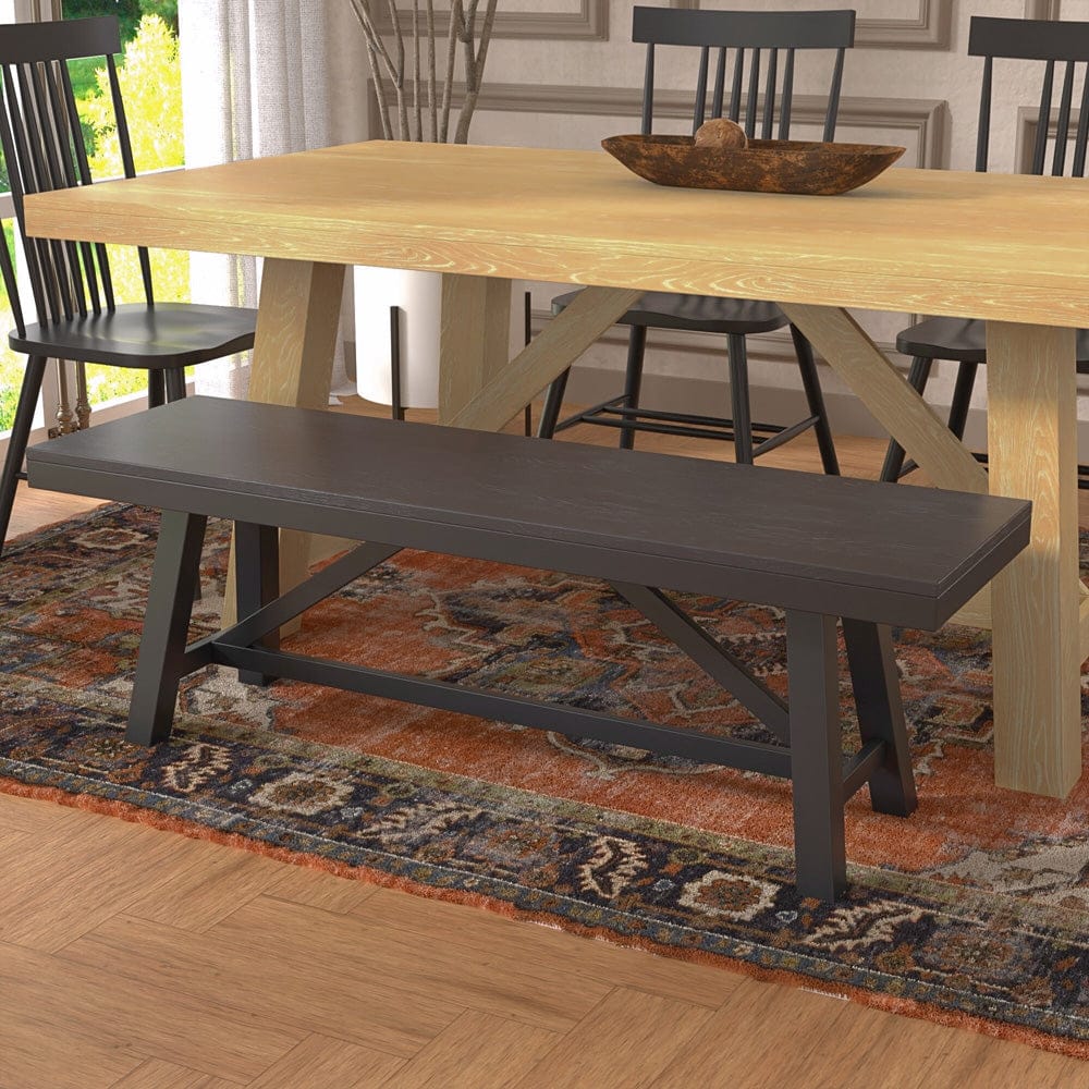 Alpine Furniture - Eleanor Bench, Black - 3466BLK-03 view 7