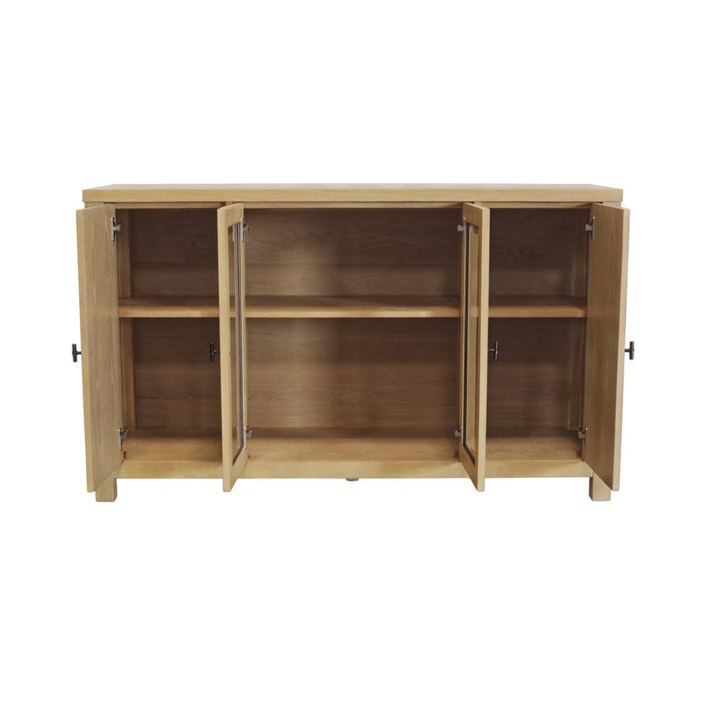 Alpine Furniture - Eleanor Glass & Wood Sideboard - 3466-06 view 5