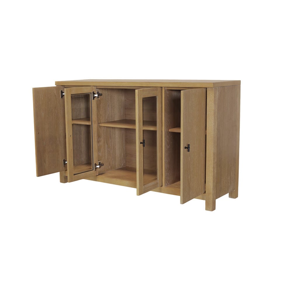 Alpine Furniture - Eleanor Glass & Wood Sideboard - 3466-06 view 6