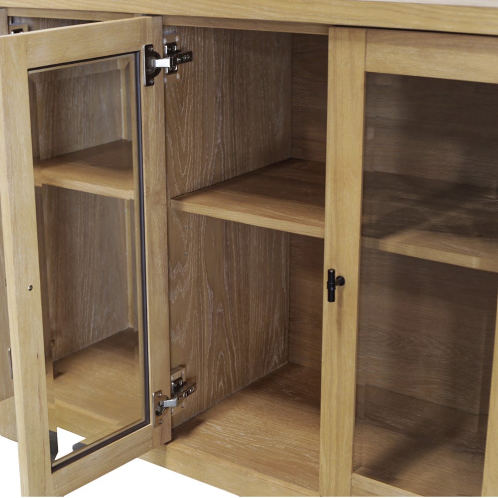 Alpine Furniture - Eleanor Glass & Wood Sideboard - 3466-06 view 9