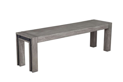 Alpine Furniture - Fallon Solid Pine Dining Bench, Gray & Black - 3394-03 veiw 1