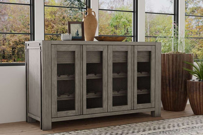Alpine Furniture - Fallon Solid Pine Sideboard, Gray & Black - 3394-04 veiw 1